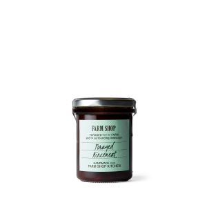 Farm Shop foraged mincemeat in a jar with a green label