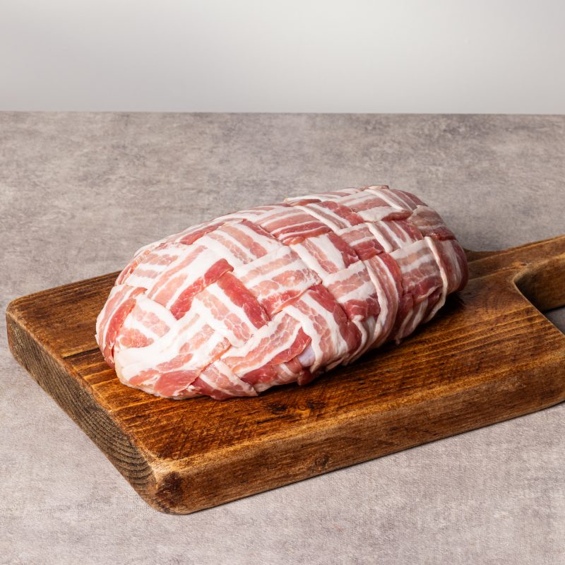 Bacon Latticed Stuffed Turkey Breast