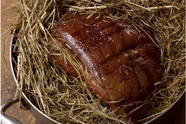 Recipe: Hay Baked Ham with Cider Sauce