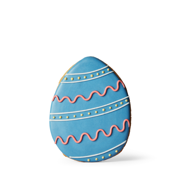 Blue decorated iced easter biscuit