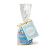 Blue decorated iced easter biscuit in packaging