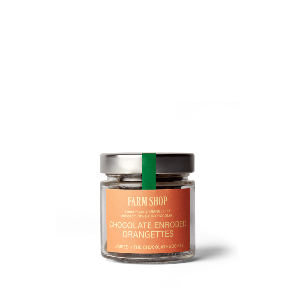 Chocolate orange peel in a jar