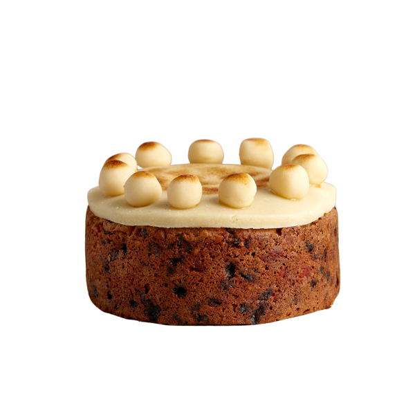 Whole easter simnel cake with marzipan icing
