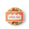 Whole easter simnel cake with marzipan icing and packaging