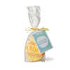 Yellow decorated iced easter biscuit in packaging